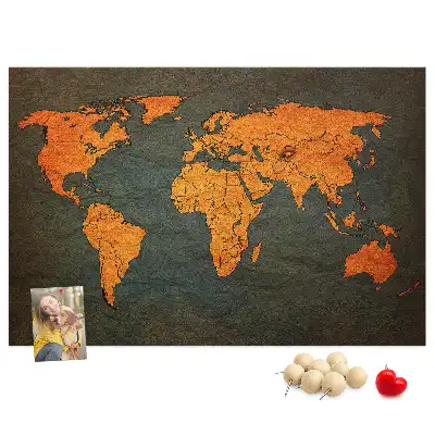 Grande carte du monde en liège