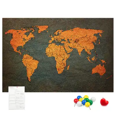 Grande carte du monde en liège