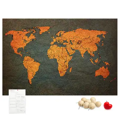 Grande carte du monde en liège