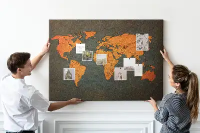 Grande carte du monde en liège