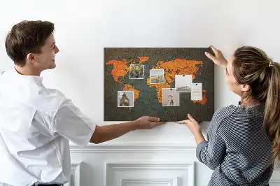 Grande carte du monde en liège