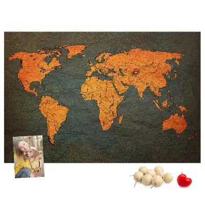 Grande carte du monde en liège
