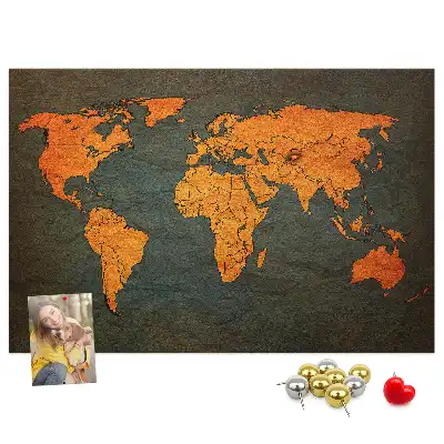 Grande carte du monde en liège