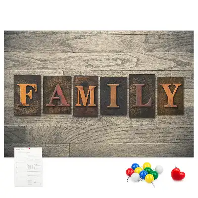 Tableau d’affichage en liège Citation familiale pour le mur