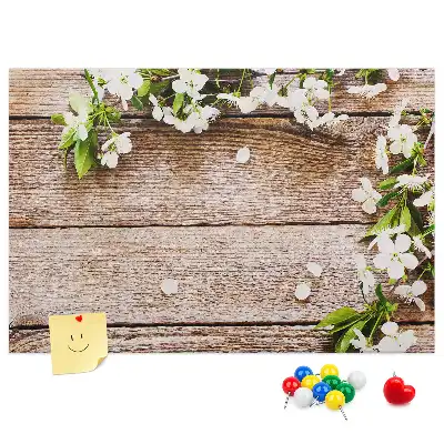 Tableau en liège décoratif avec motif de fleurs sur bois