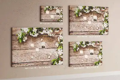 Tableau en liège décoratif avec motif de fleurs sur bois