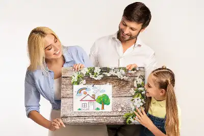 Tableau en liège décoratif avec motif de fleurs sur bois