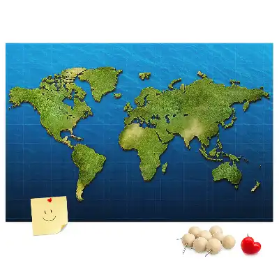 Tableau en liège décoratif avec les contours des pays du monde