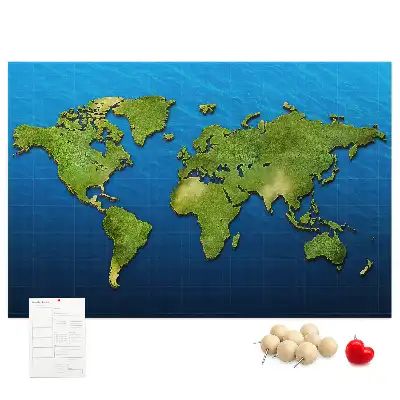 Tableau en liège décoratif avec les contours des pays du monde