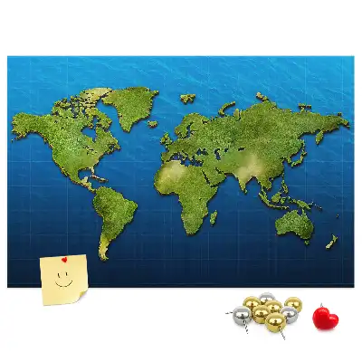 Tableau en liège décoratif avec les contours des pays du monde