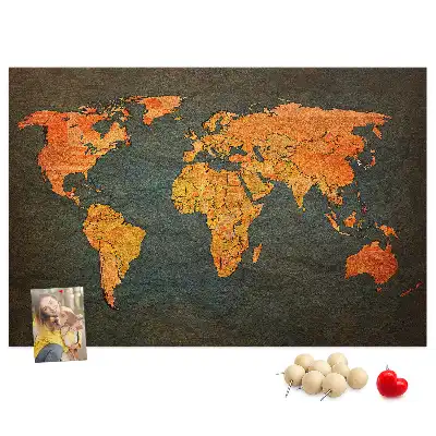 Tableau en liège décoratif avec motif de globe terrestre