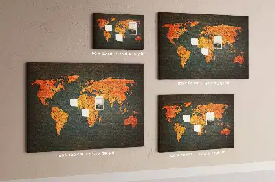 Tableau en liège décoratif avec motif de globe terrestre