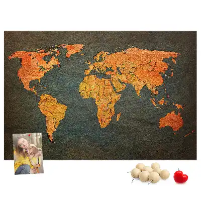 Tableau en liège décoratif avec motif de globe terrestre