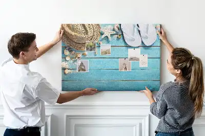 Tableau d’affichage en liège Chapeau et tongs
