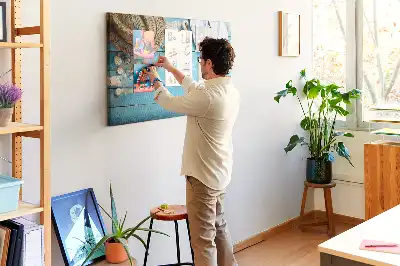 Tableau d’affichage en liège Chapeau et tongs
