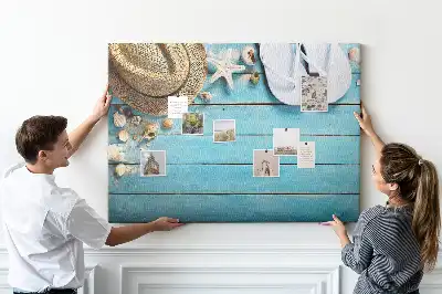 Tableau d’affichage en liège Chapeau et tongs