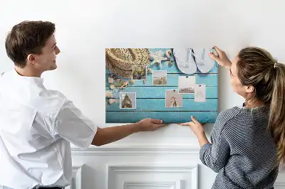 Tableau d’affichage en liège Chapeau et tongs