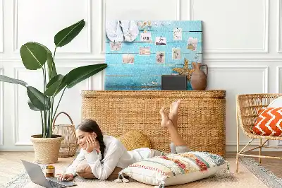 Tableau en liège déco Coquillages sur bois