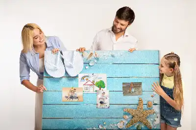 Tableau en liège déco Coquillages sur bois