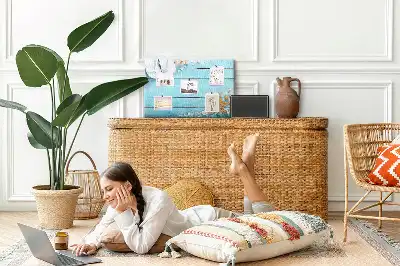 Tableau en liège déco Coquillages sur bois