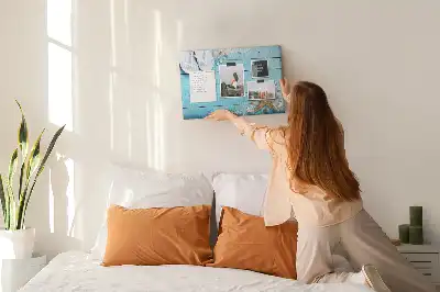 Tableau en liège déco Coquillages sur bois