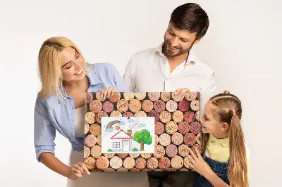 Tableau d’affichage en liège Collection de bouchons de bouteilles