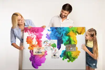 Tableau en liège décoratif motif arc-en-ciel