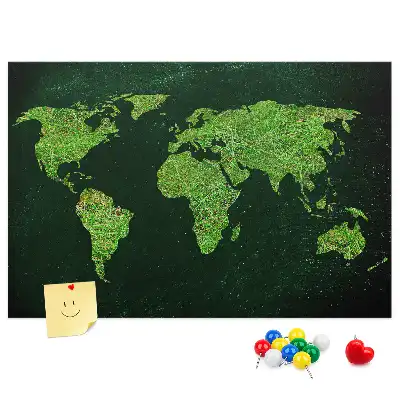 Tableau en liège décoratif carte du monde