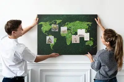 Tableau en liège décoratif carte du monde