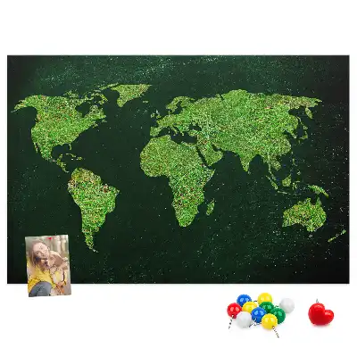 Tableau en liège décoratif carte du monde