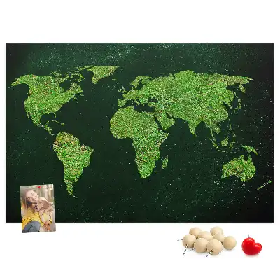 Tableau en liège décoratif carte du monde