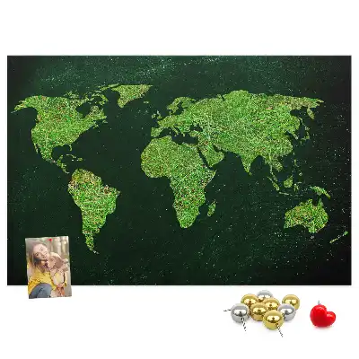 Tableau en liège décoratif carte du monde