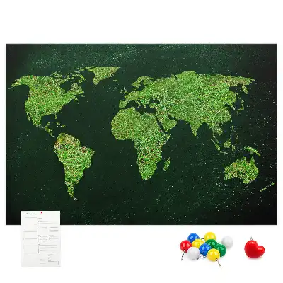 Tableau en liège décoratif carte du monde