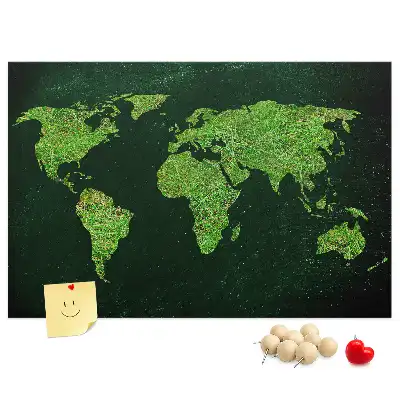 Tableau en liège décoratif carte du monde