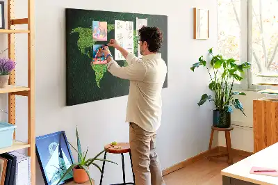 Tableau en liège décoratif carte du monde