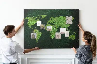 Tableau en liège décoratif carte du monde