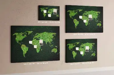 Tableau en liège décoratif carte du monde