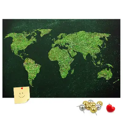 Tableau en liège décoratif carte du monde