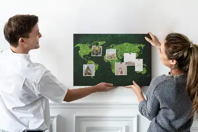 Tableau en liège décoratif carte du monde