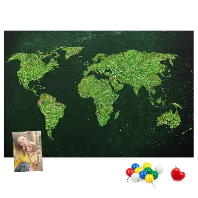 Tableau en liège décoratif carte du monde