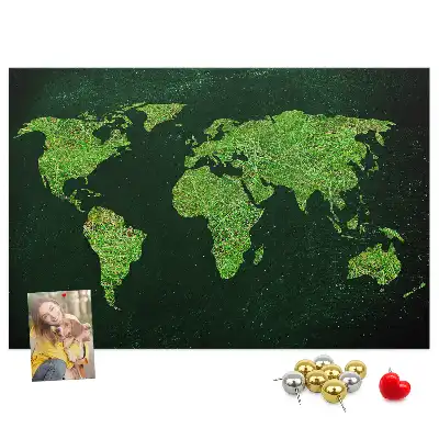 Tableau en liège décoratif carte du monde