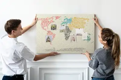 Carte du monde murale en liège
