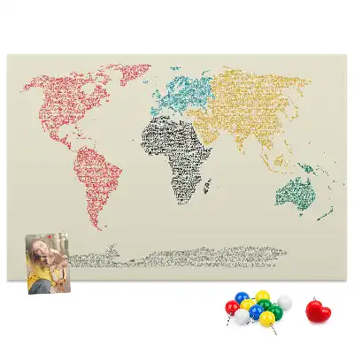Carte du monde murale en liège