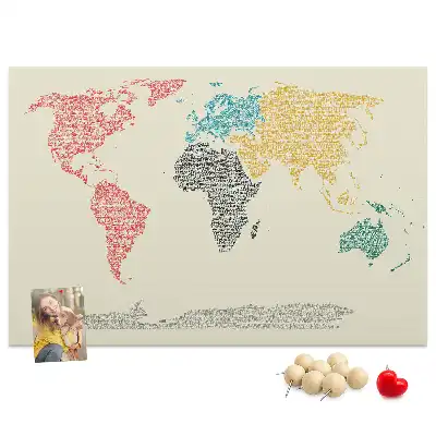 Carte du monde murale en liège