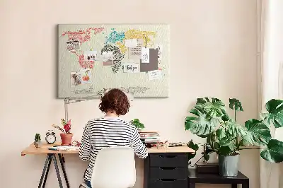 Carte du monde murale en liège