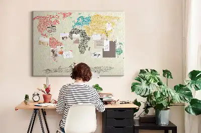 Carte du monde murale en liège