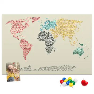 Carte du monde murale en liège
