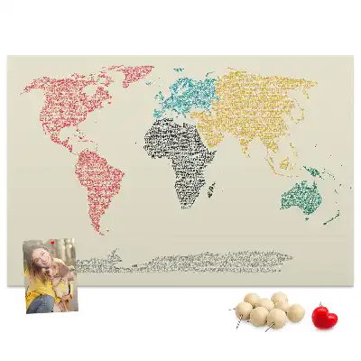 Carte du monde murale en liège