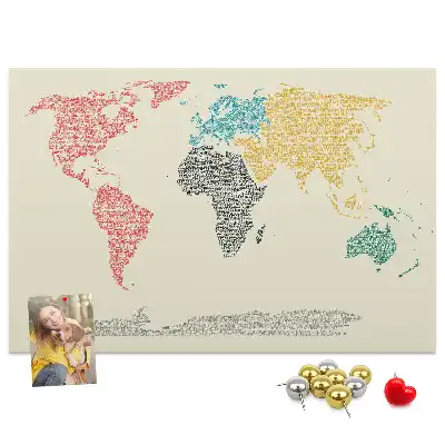 Carte du monde murale en liège