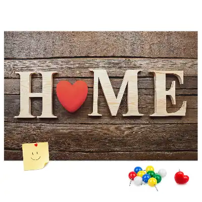 Tableau en liège décoratif avec inscription Home